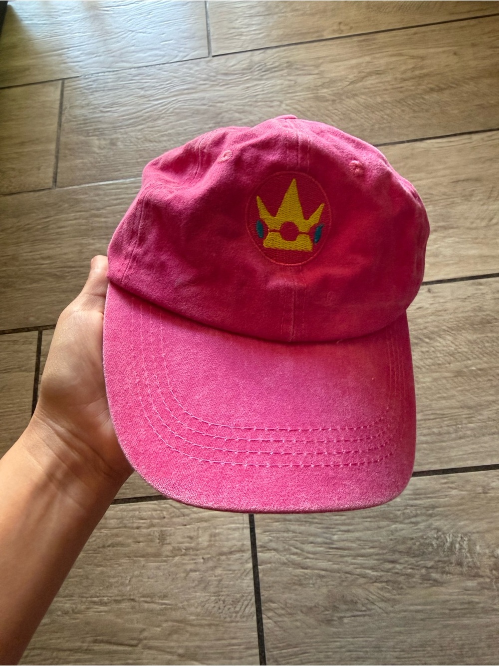 Princess peach pink Crown Embroidered Baseball Cap